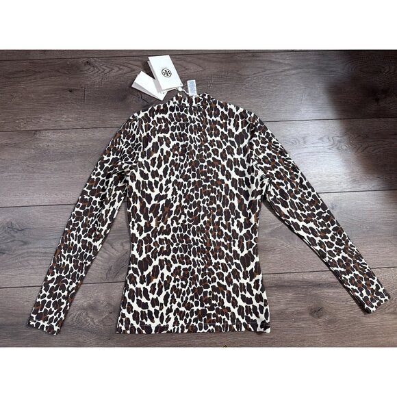Tory Burch NWT Leopard Swim Rash Guard Long sleeve Top XS - Picture 7 of 8